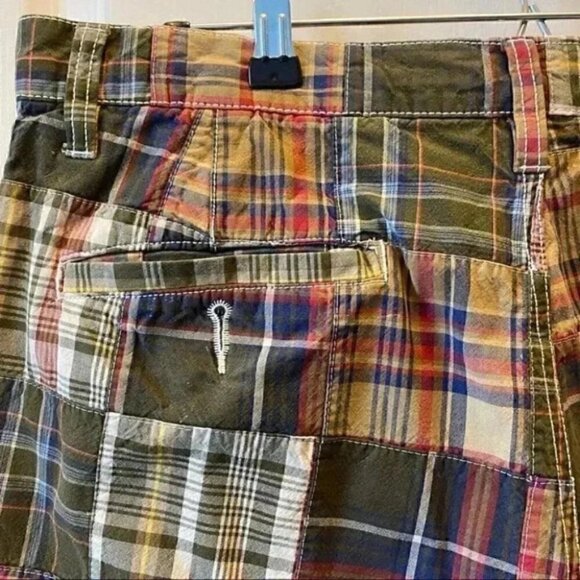 Sonoma Men’s Shorts Flat Front Chino Shorts Cotton Tan Green Blue Plaid Size 36 - Picture 8 of 16